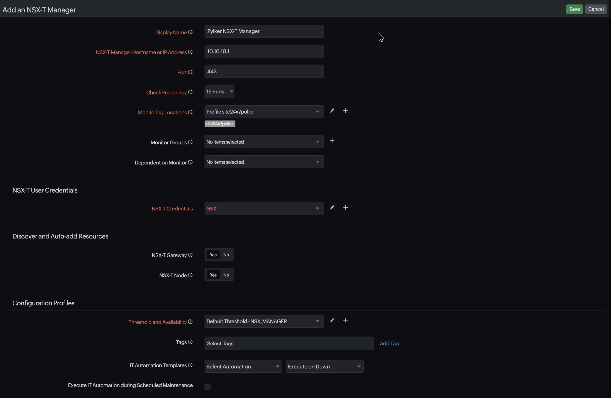 Adding a VMware NSX manager