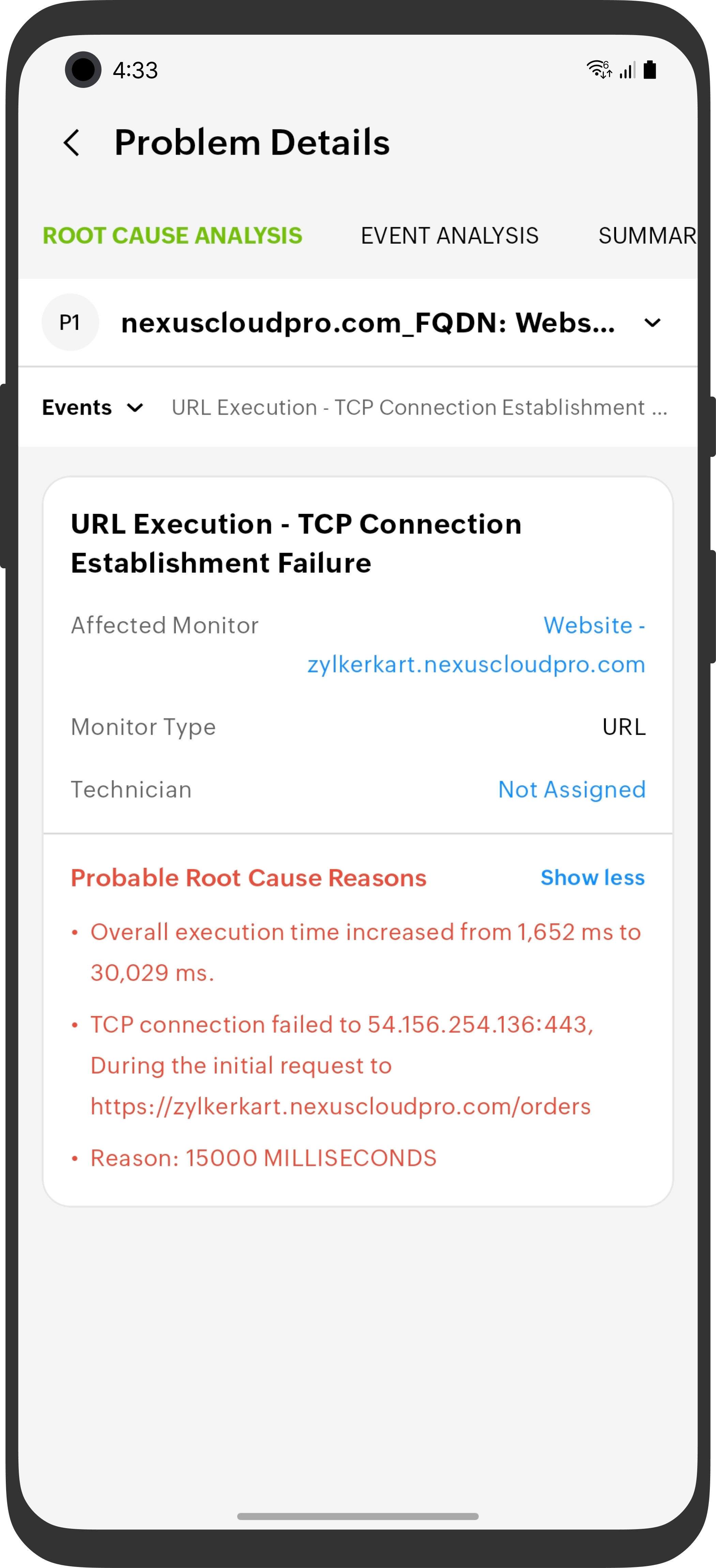 Problems RCA Problems RCA