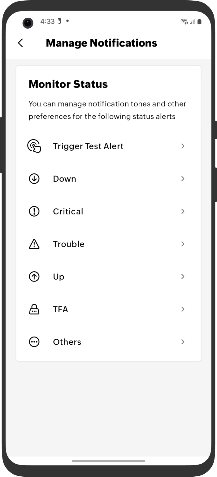 Manage Notifications Manage Notifications