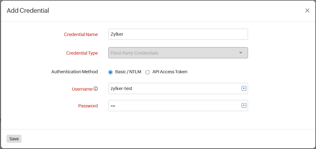 Credential Profile - ServiceNow 