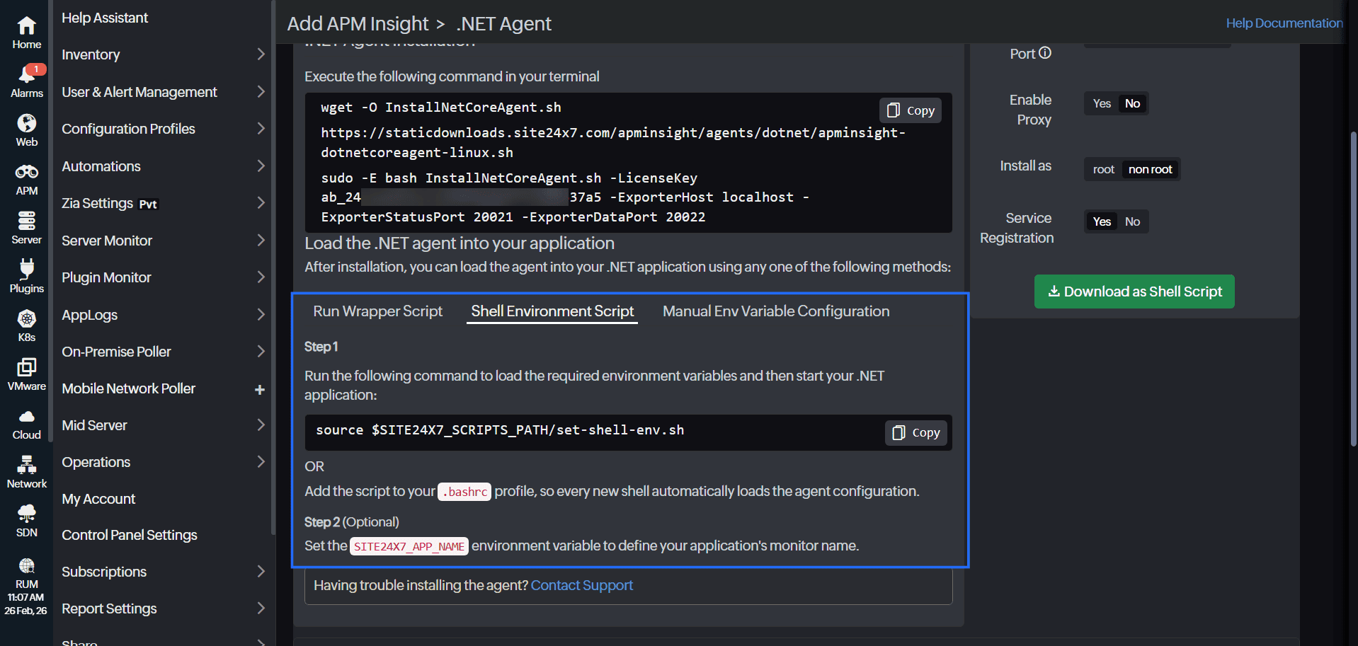 Linux Shell Environment Script