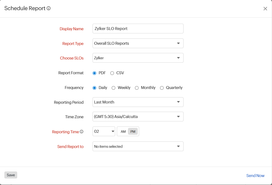 SLO Scheduled Report